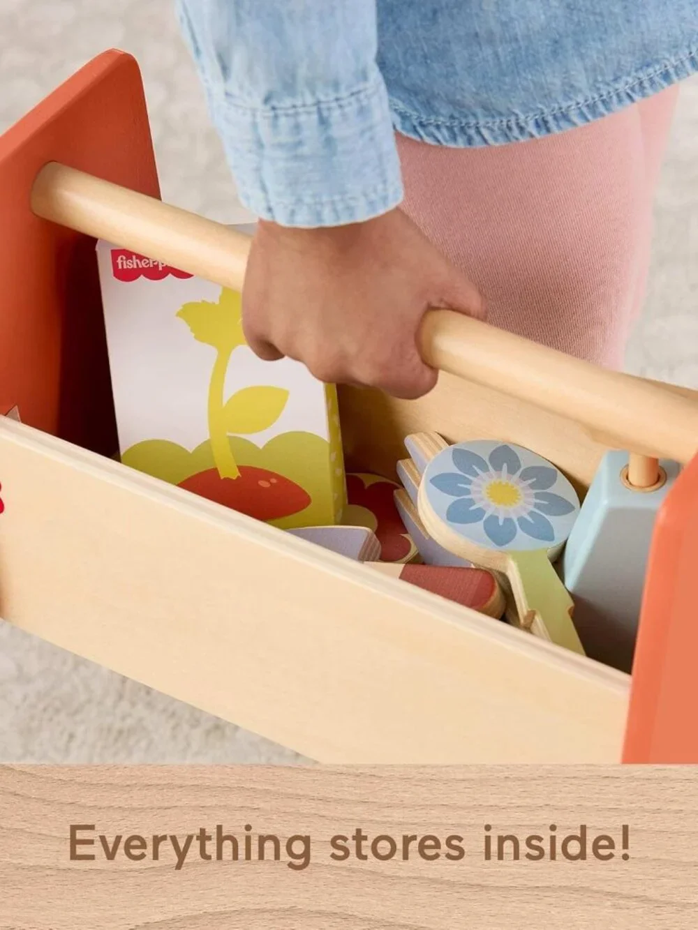 Fisher-Price Wooden Pretend Play Tool Box/Workbench Set, 9 Pieces